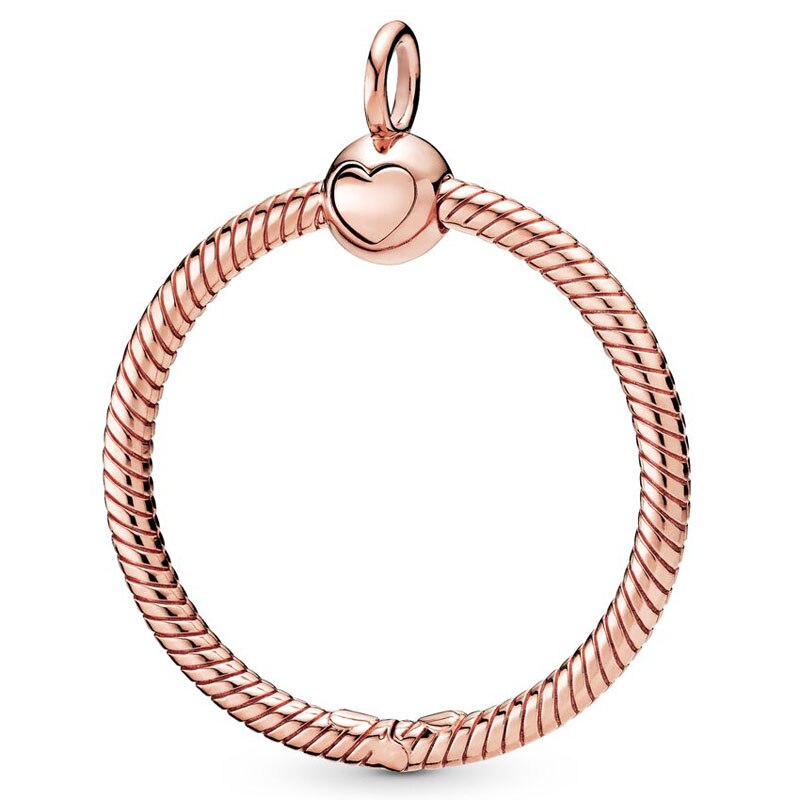 Abalorio de plata esterlina 925, accesorio con forma de corazón, pequeño, mediano, grande, corona con cuentas O colgante, compatible con pulsera Popular, joyería artesanal: 5