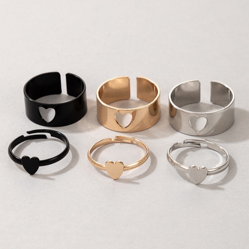 Docona Böhmischen Sterne Mond Bunte Ringe für Frauen Männer Neue modisch Hohl Herz Schmetterling Liebhaber Paar Ring Hochzeit Schmuck: 19635-5