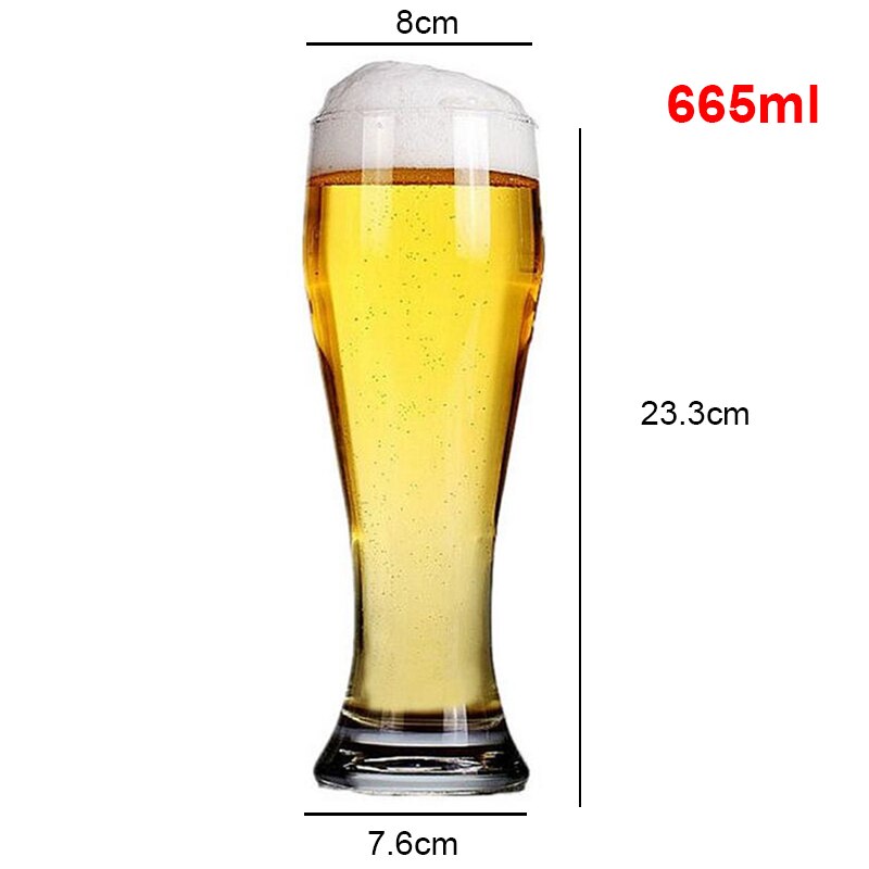 400ml 500ml 650ml ölglas mugg stor ölkopp midja blyfria kristallglas dricka whisky vodka essential bar ktv: 665ml