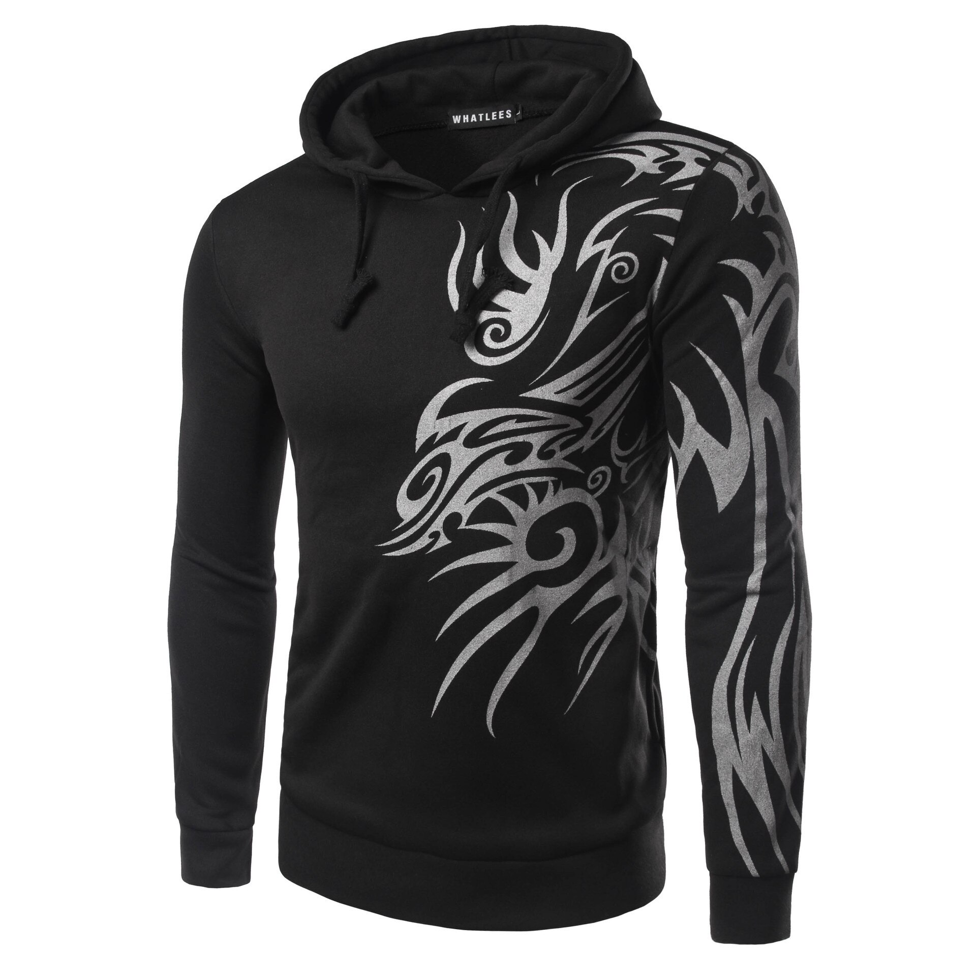 Maglione da uomo primavera e autunno stampato moda con cappuccio Slim Fit Running sport Fitness Training maglione sportivo felpa con cappuccio