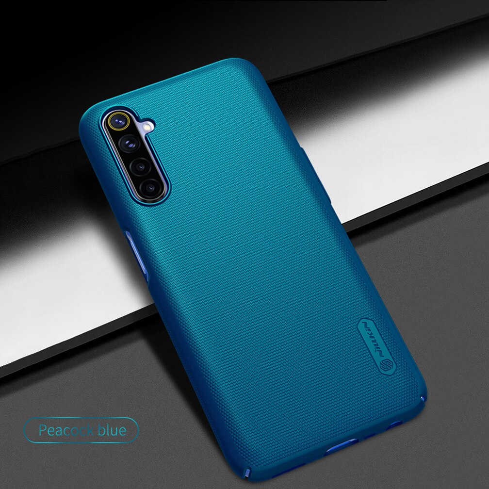 For Realme 6 Case Nillkin Frosted Shield Hard PC Back Cover Case For Realme 6 Pro Protctive Phone Shell Cases: For Realme 6 / Peacock Blue