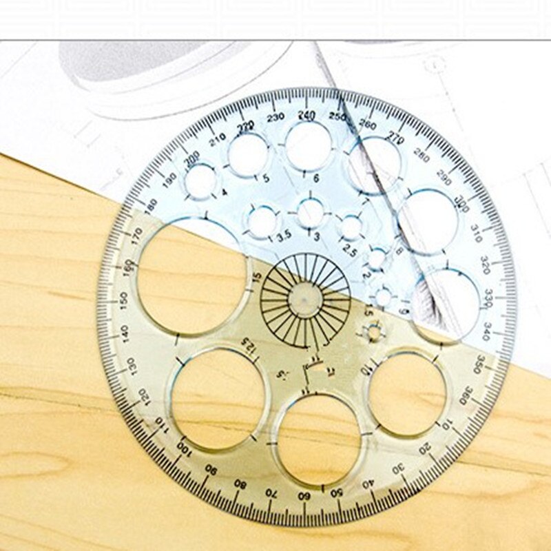 K-STAR 360 Protractor Geometric Oval Template Architectural Drawing Furniture Indoor Curve Plate Coordinate Ruler