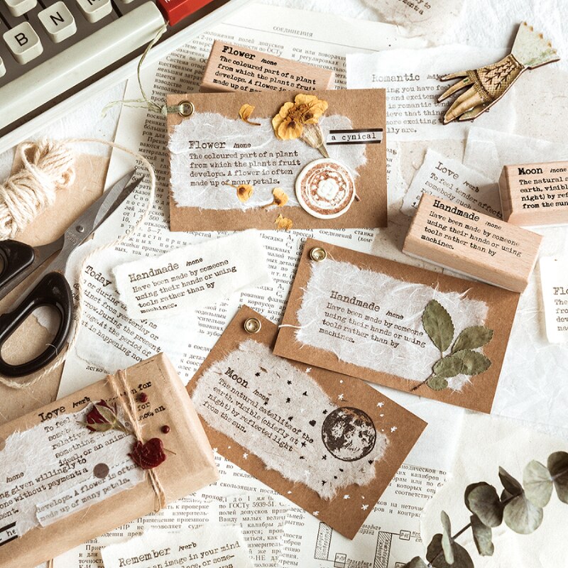 retro Englisch Wörterbuch holz klar Gummi stempel für DIY scrapbooking/foto Album Dekorative stempel Standard stempel holz dichtung