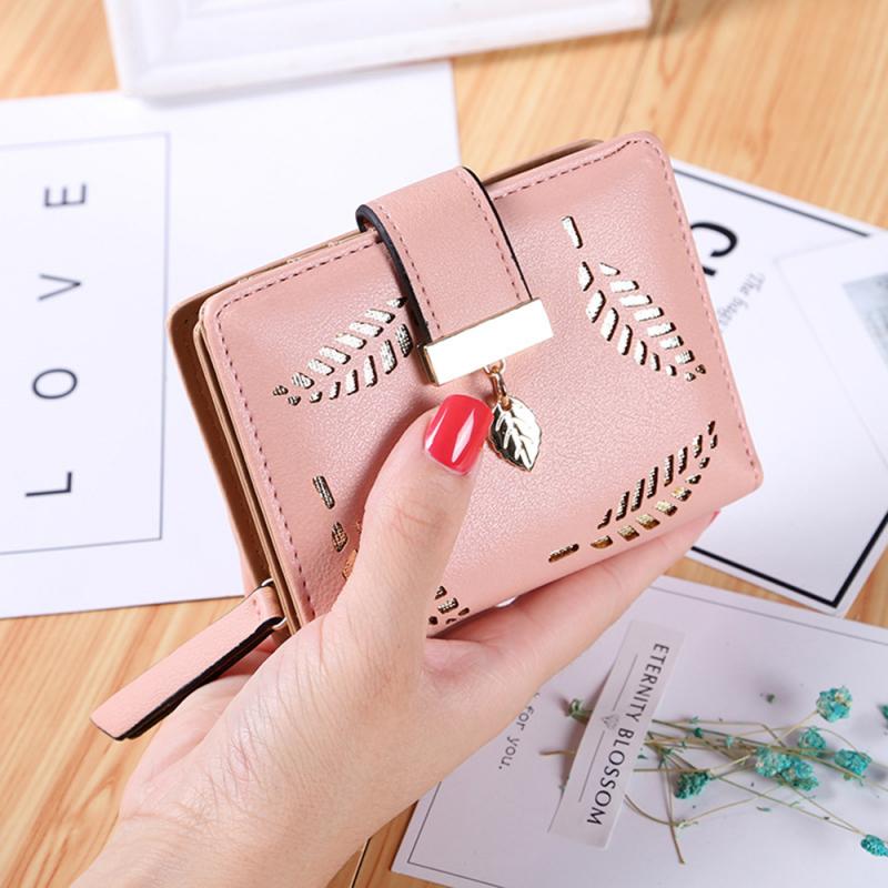 Leaves Hollow Women's Wallet Purse Female Short Wallets Pouch Handbag For Women Coin Purse Card Holders: 03