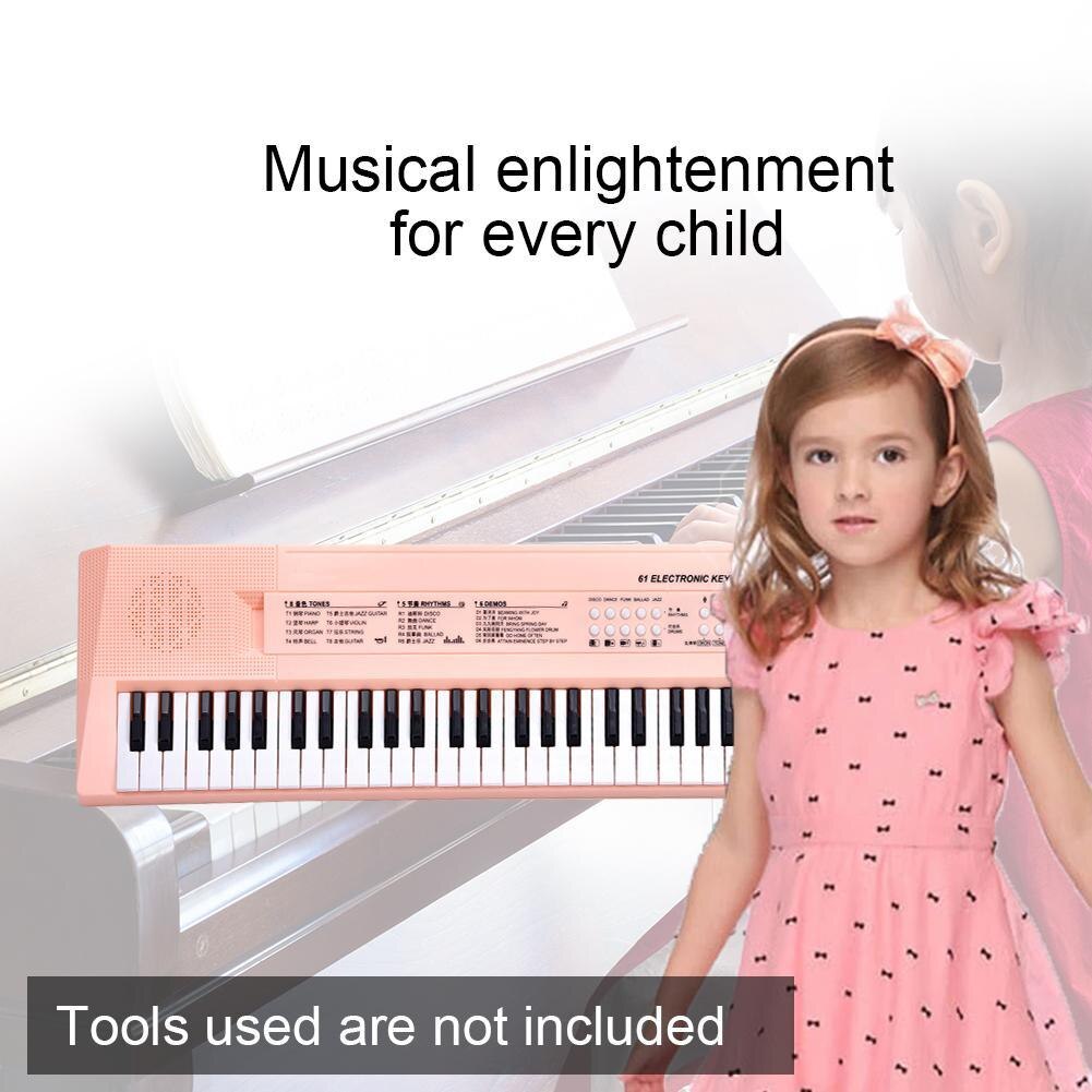 Teclado electrónico de 61 teclas, Piano, componentes de plástico y electrónicos, instrumentos musicales para niños, de navidad