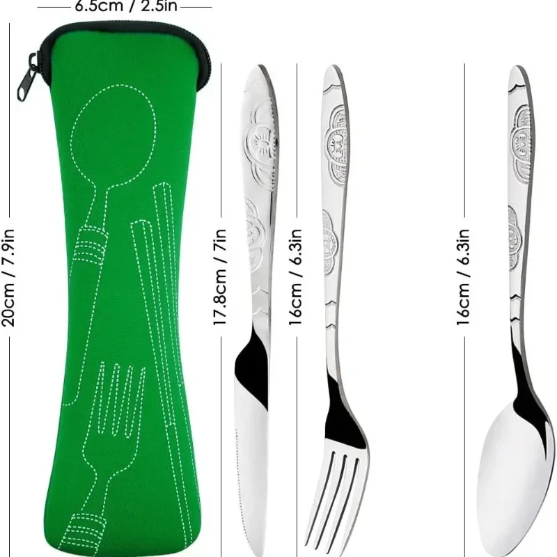 Juego de vajilla de Picnic lavable con cremallera, Kit de cubiertos de viaje, estuche, bolsa portátil para cena, herramienta doméstica, cuchara de viaje para acampar
