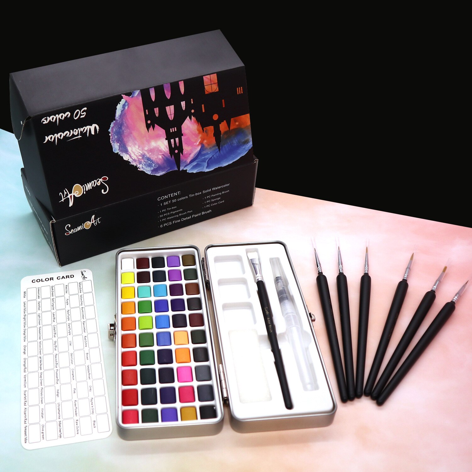 Seamiart Aquarel Set Basic Neone Glitter Aquarel Verf Voor Tekenen Art Verf Levert Aquarel