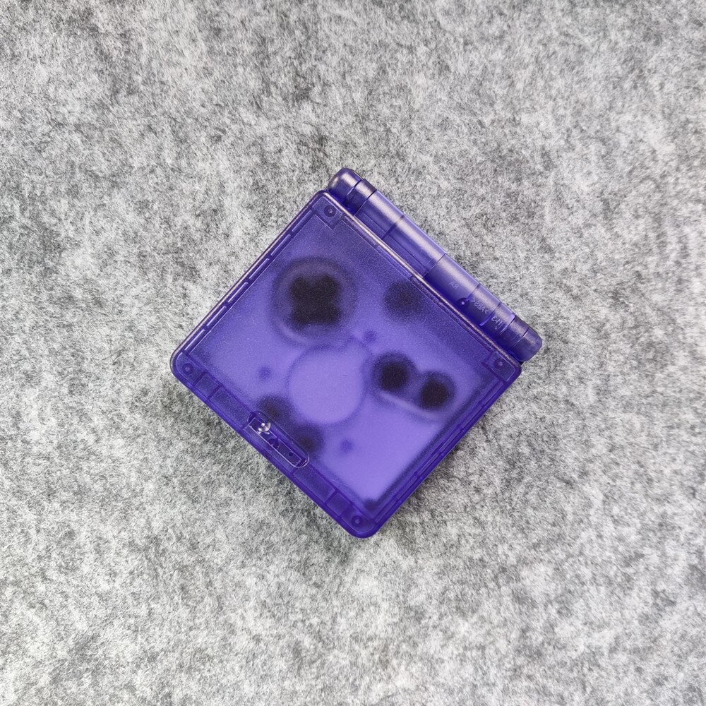 Reemplazo de PRE-CUTTING vivienda para GAMEBOY ADVANCE SP IPS LCD para GBASP IPS SHELL: clear Indigo purple