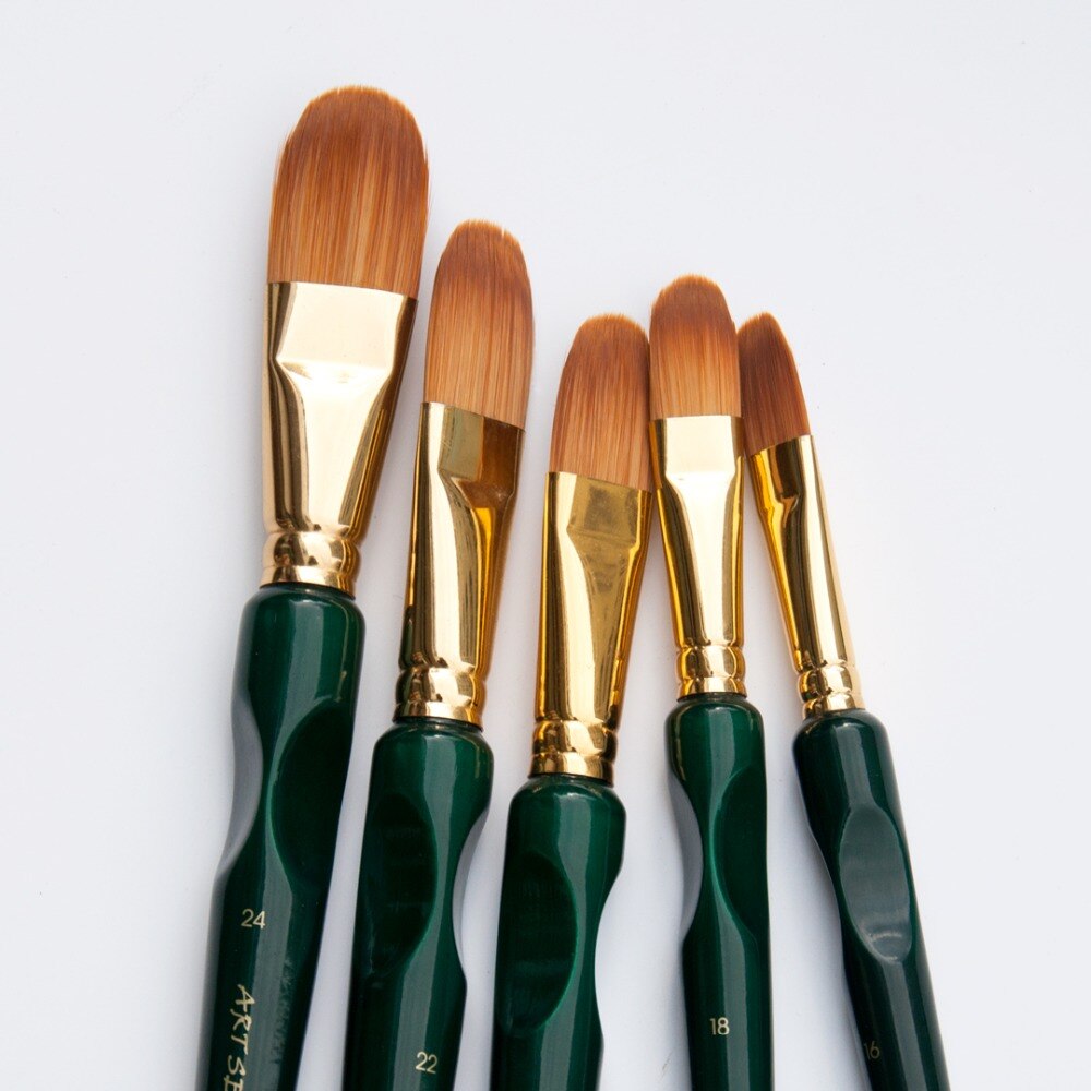 2012FB Korea importing synthetic hair triangle wooden handle aluminum ferrule acrylic and oil brush