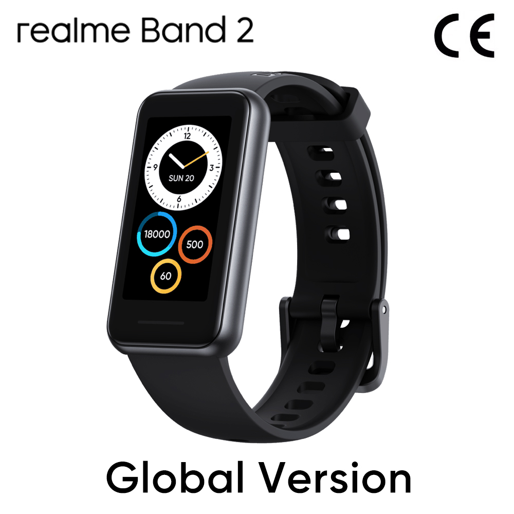 Original realme Band 2 Smart Bracelet SpO2 Monitor Smart Wrist Heart Rate Tracker Bluetooth 5 ATM Waterproof Smart Band: Default Title