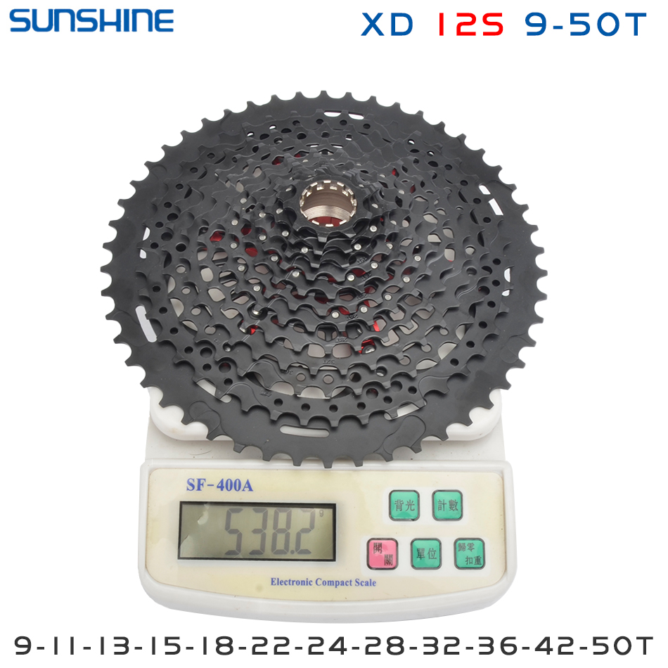 SUNSHINE XD estructura Cassette de bicicleta 12 velocidades 9T-50T rueda libre de bicicleta de montaña negra 12V para Sram XD freehub GX EAGLE XX1 X01: Default Title