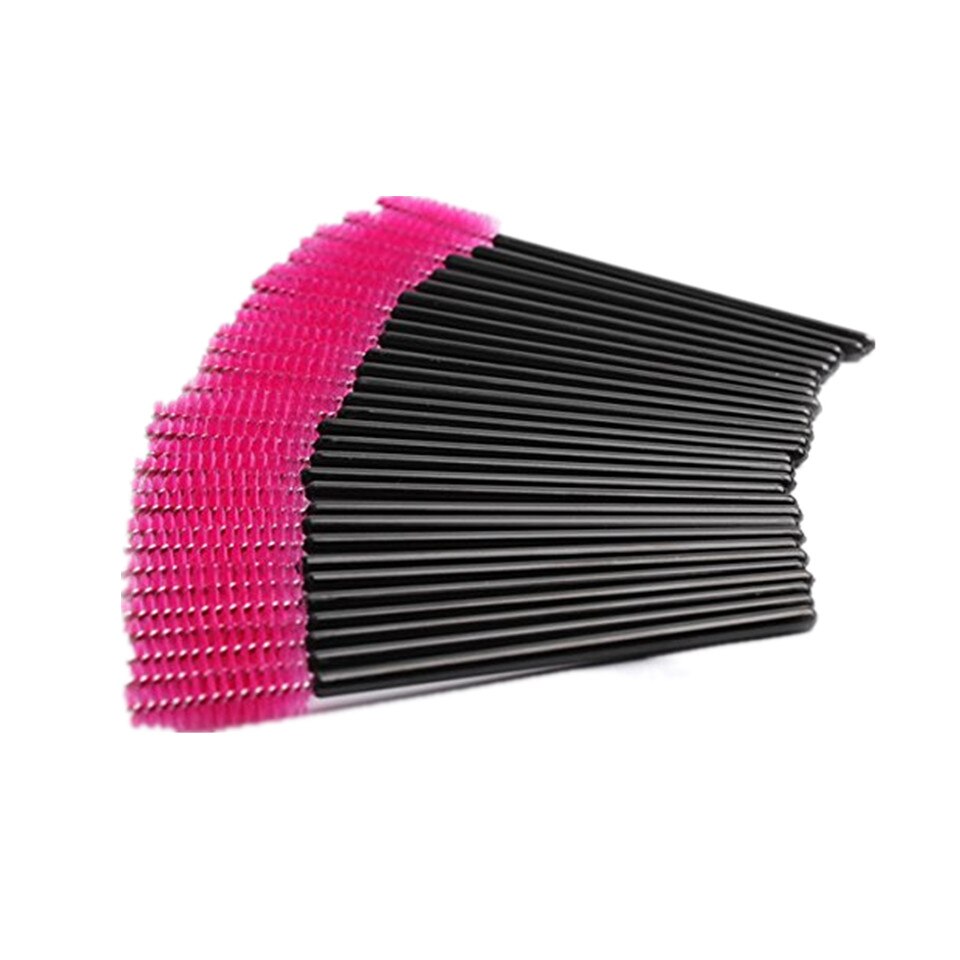 50Stck Wimpern Pinsel Einweg Wimpern Verlängerung Pinsel machen-hoch Kosmetische Werkzeug für Wimpern Reinigung Maskara Zauberstäbe Applikator: Schwarz Rose