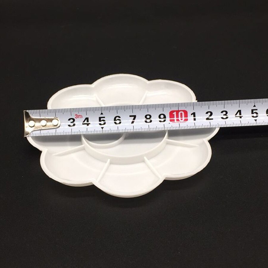 Blomme blomst form plast palet kunst maling plast tegnebakke farve palet til olie akvarel hvid maleri palle maling: 15 stk  m  12.5cm