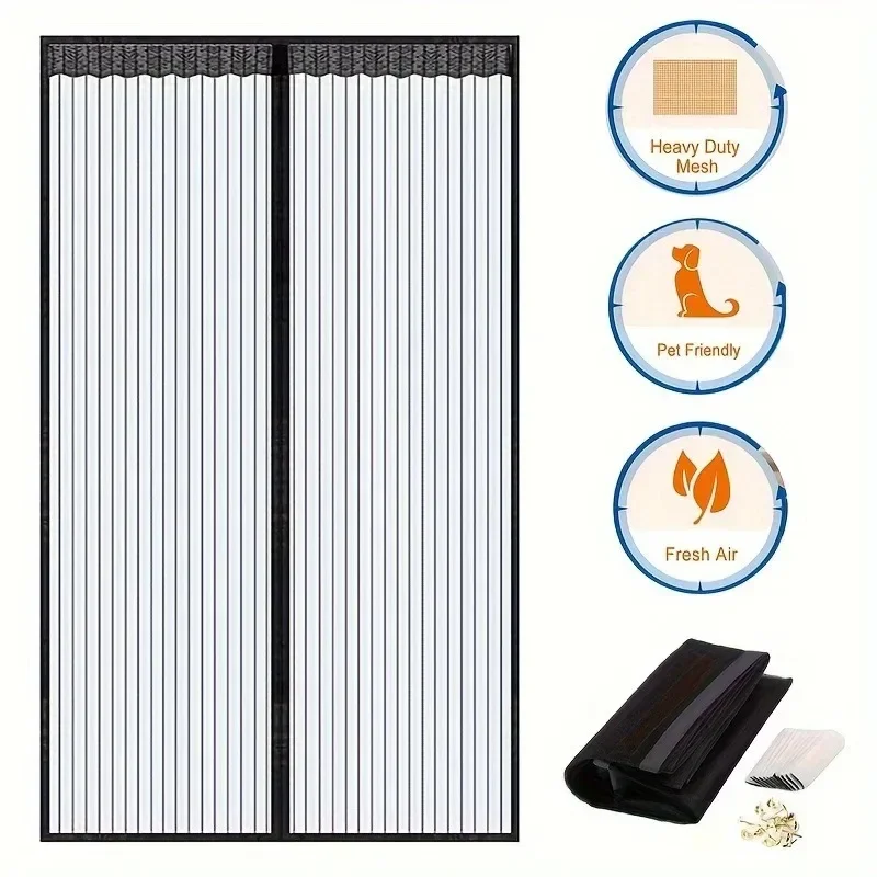 Myggenet til vinduer, insektnet, automatisk lukkende dør, husholdningsventilationsgardiner, magnetisk net