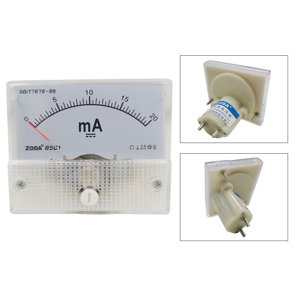 1PC 85C1-mA 30mA 50mA 200mA 50uA 500uA DC Direct Analog Meter Panel AMP Current Microammeter Gauge Pointer Milliammeter 64*56MM