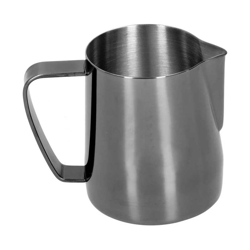 600ml Multi-Purpose Coffee Frothing Cup Stainless Steel Pointed Mouth Milk Froth Mug for Home: black