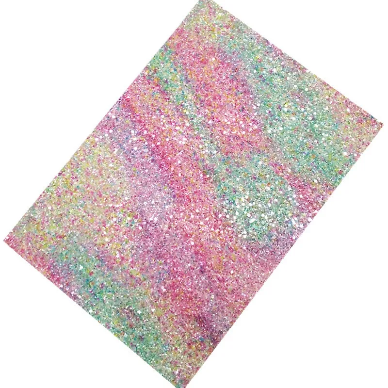 Brush Strokes Custom Glitter Leather Sheets Strawberries Flowers Printed Synthetic Leather Fabric Sheet For Bows 21x29CM Q1246: legergroen