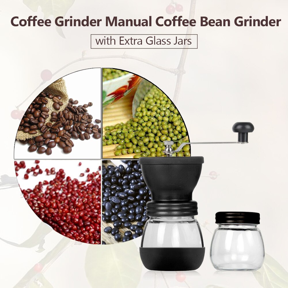 Washable Coffee Bean Grinder Manual Coffee Grinder Cafe Fortified Glass Portable Durable Spice Grinder Coffee Mill Grinder