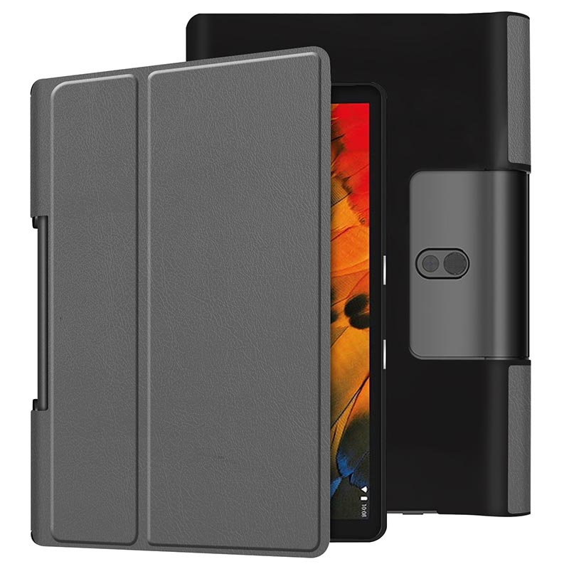 Cover For Lenovo Yoga smart tab 10.1 case YT-X705F Ultra thin PU Leather Stand Flip Case for Lenovo Yoga Tab 5 Case Coque: gray