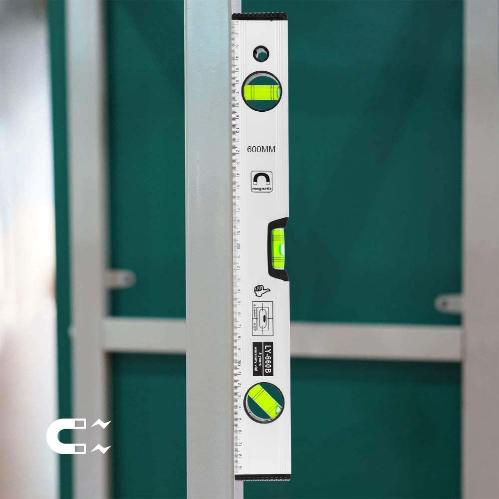 Horizontal Ruler High Precision Mini Flat Water Ruler Ruler Magnetic Aluminum Alloy Solid Anti-Fall Small Decoration Balance