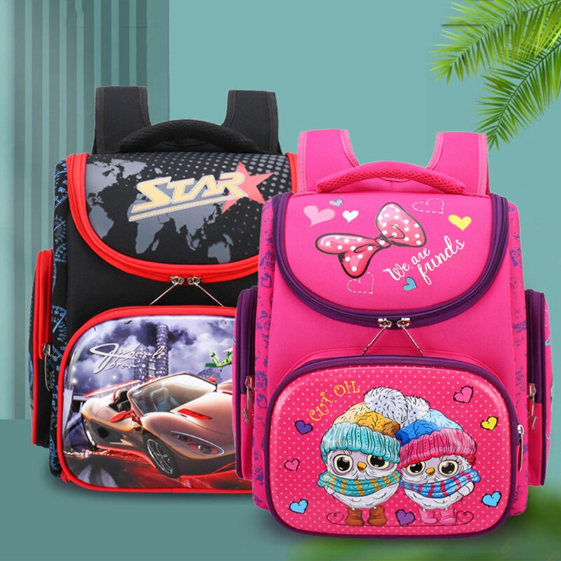 3D Orthopedische Schooltas Rugzakken Voor Meisjes Cartoon Uilen Kids Satchel Kinderen 1-6 Grade Schooltassen Knapzak Mochila Escolar