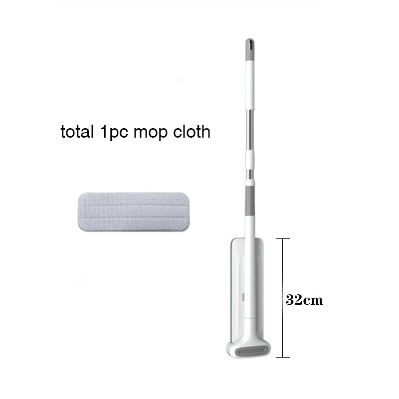 Balai serpillière en microfibre avec 3 pièces, avec tête rotative à 360 °, grattoir pour le nettoyage des sols, outils de cuisine à domicile: 32cm with 1Pc Pad