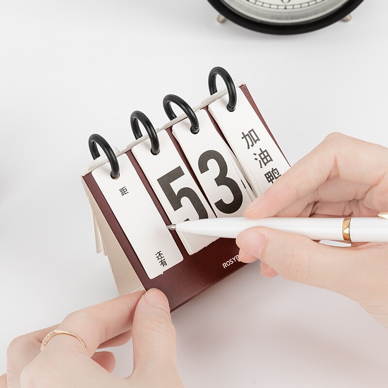 calendar Mini flip perpetual calendar Desk calendar school study Stationery to do list Commemorate Countdown day