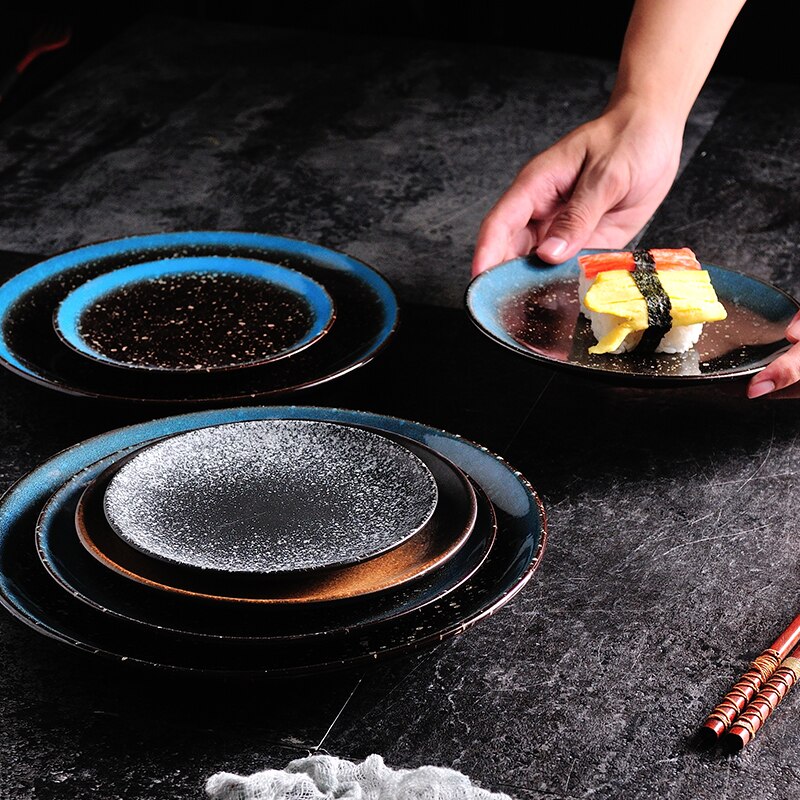 Fancity Japanse Keuken Diner Plaat Multi-Size Ondiepe Plaat Retro Sushi Plaat Thuis Creatieve Keramische Plaat Persoonlijkheid Schotel