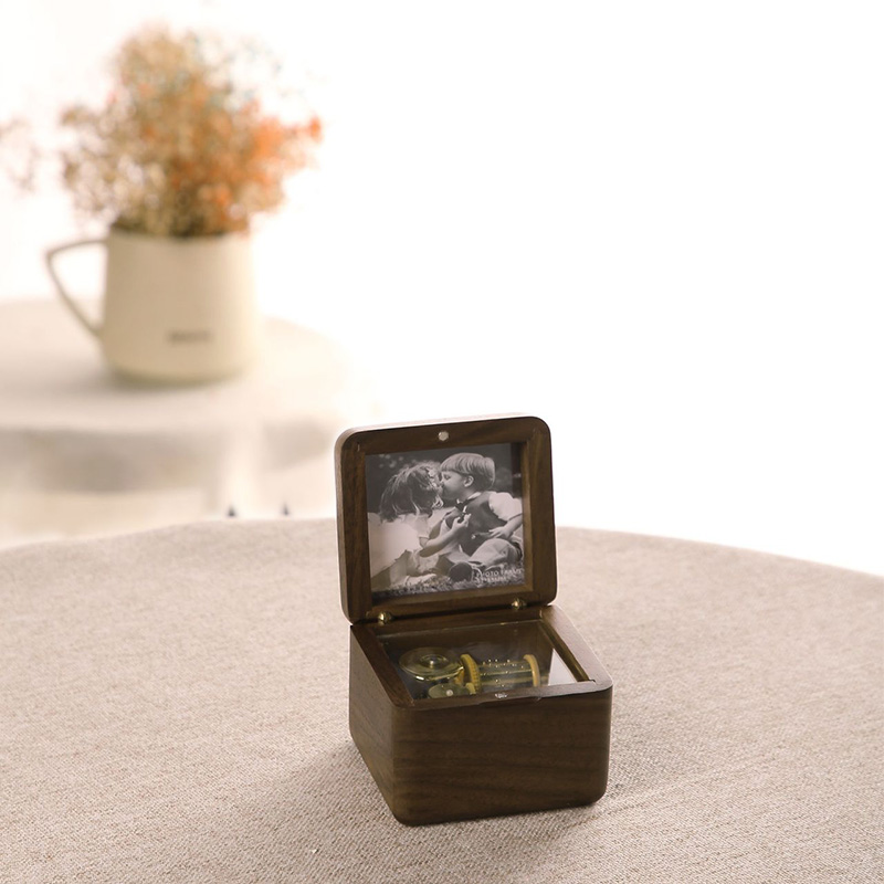 Sinzyo Handgemachte Holz Foto rahmen Vogel der Gedicht Palisander Musik Kasten geburtstag Für Weihnachten/Geburtstag/valentinstag Schild boxs: Nussbaum
