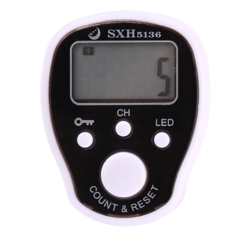 Mini compteur électronique de doigt d'affichage à cristaux liquides de Digital LED anneau de main: WHITE