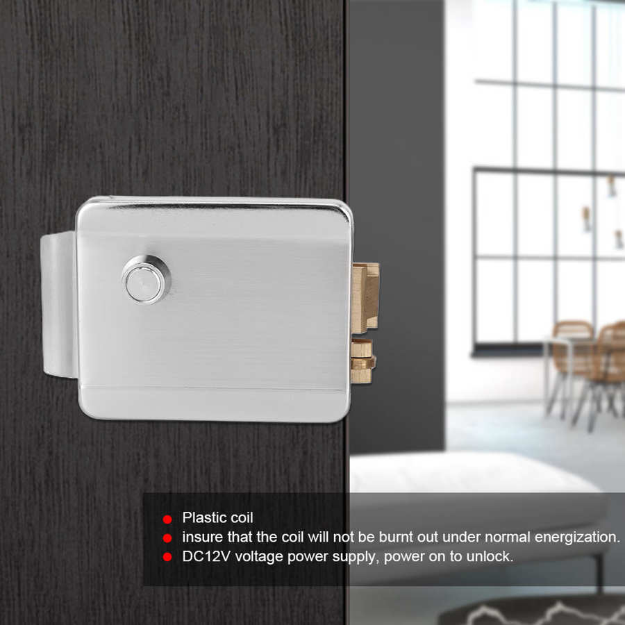 DC12V Single Headed Electric Control Lock Anti-Theft Security for Home Door Access Low Failure Door Access Control