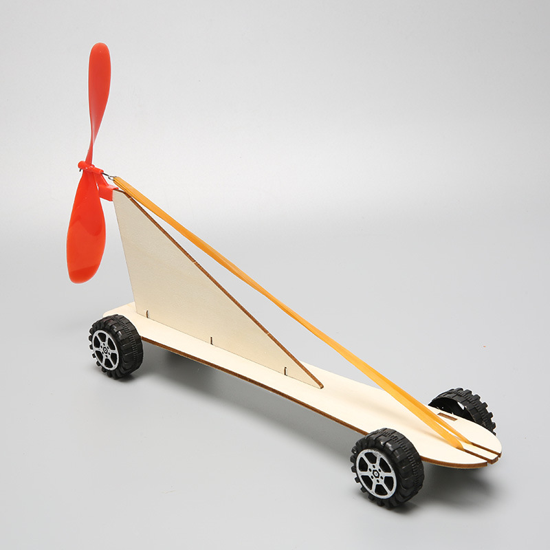 Diy bandas de goma de madera turbinas eólicas coches eléctricos juguetes científicos pequeños artesanías inventos hechos a mano montaje material didáctico