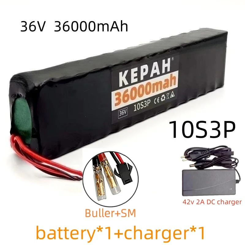 36V 36ah 18650 lithium battery 10s3p 36000mah 1000w 42V electric scooter m365 power battery with battery pack: Clear