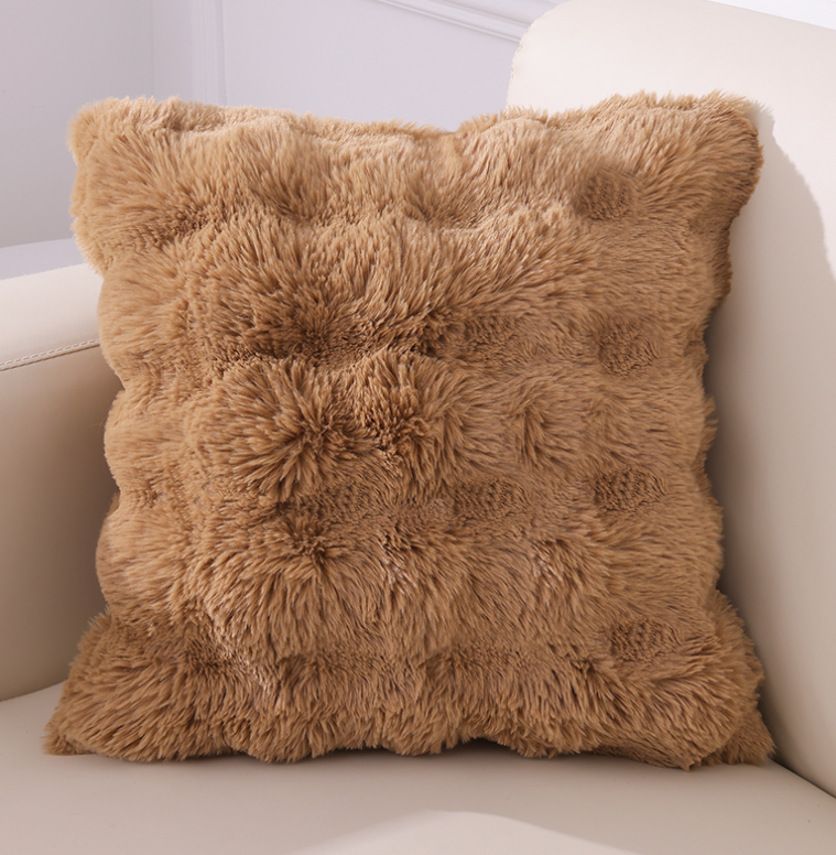 Olanly-fundas de almohada ultrasuaves para decoración de sofá, fundas de cojines suaves y acogedoras de piel sintética de conejo, cojines de felpa para sala de estar, cama y coche: 450*450 mm / Blanco