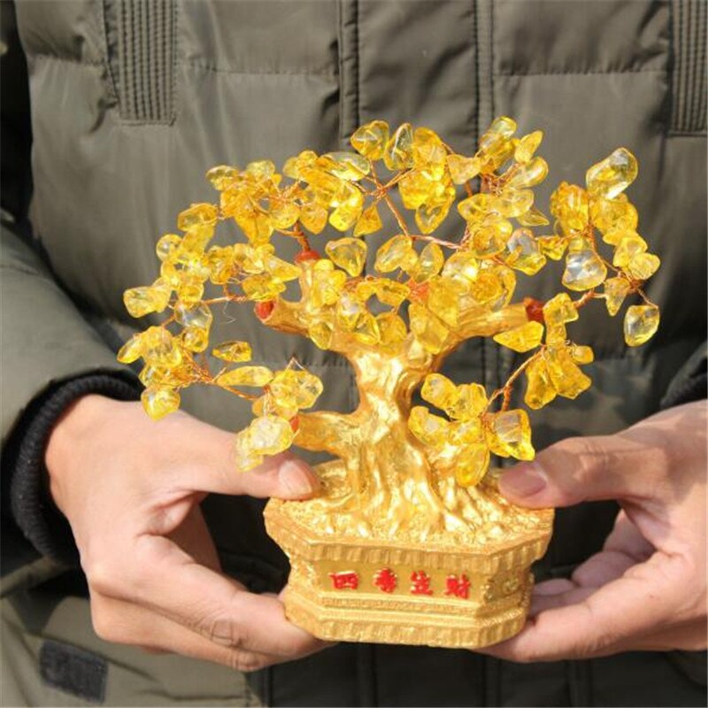 Citron clever gas clever gas tree is geomantic and vast crystal lives in adornment 385 grams