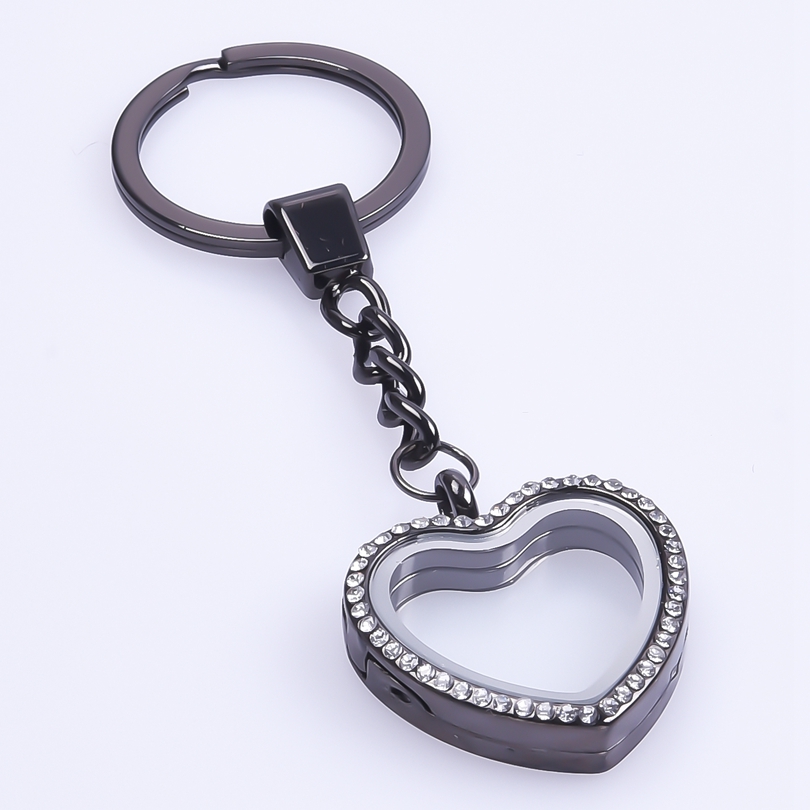 Llavero con medallón de corazones, Llaveros de cristal Para Mujer, colgante de corazón, medallones flotantes, llavero magnético, de Metal Para amigos