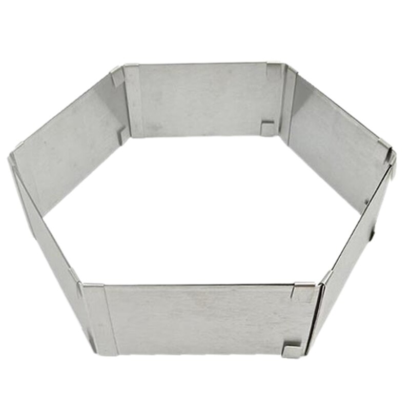Stainless Steel Cake Mold,Adjustable Telescopic Baking ,Mousse Ring Cake Decorating Mold Kitchen Baking Tool: Hexagon shaped