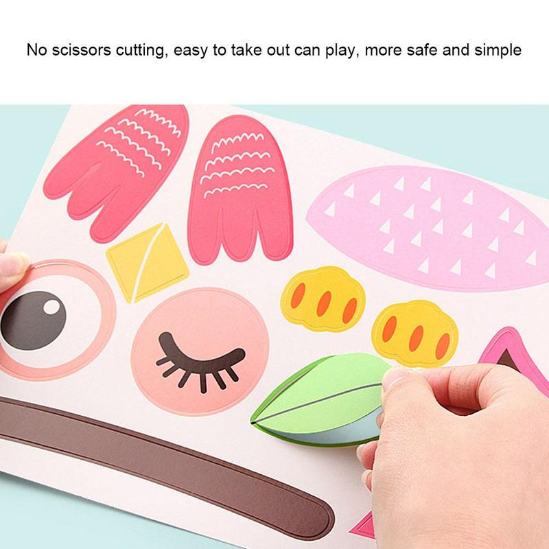 10Pcs/12Pcs Papier Plaat Diy Set Eva Schuim Ambachtelijke Sticker Jigsaw Schilderen Kinderen Handgemaakte Diy Puzzel speelgoed