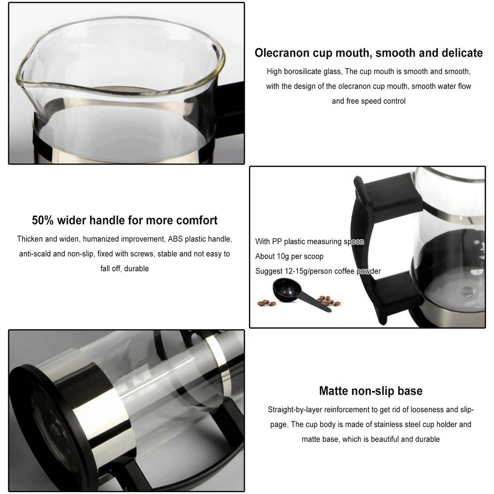 350/600ML ekspres robić kawy francuski prasa ze stali nierdzewnej ekspres robić kawy Espresso wysokie jakości 3-warstwy filtr dzbanek robić parzenia kawy