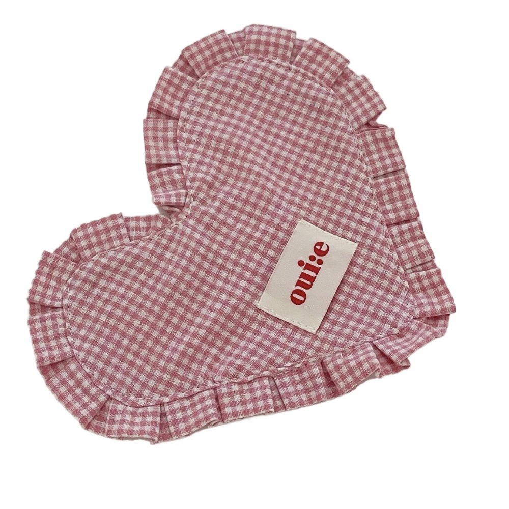 Keukenaccessoires INS Hartvormige geruite maaltijdmat Katoen Leuke kommatten Draagbare delicate isolatie Pad Mat Woondecoratie: Clear