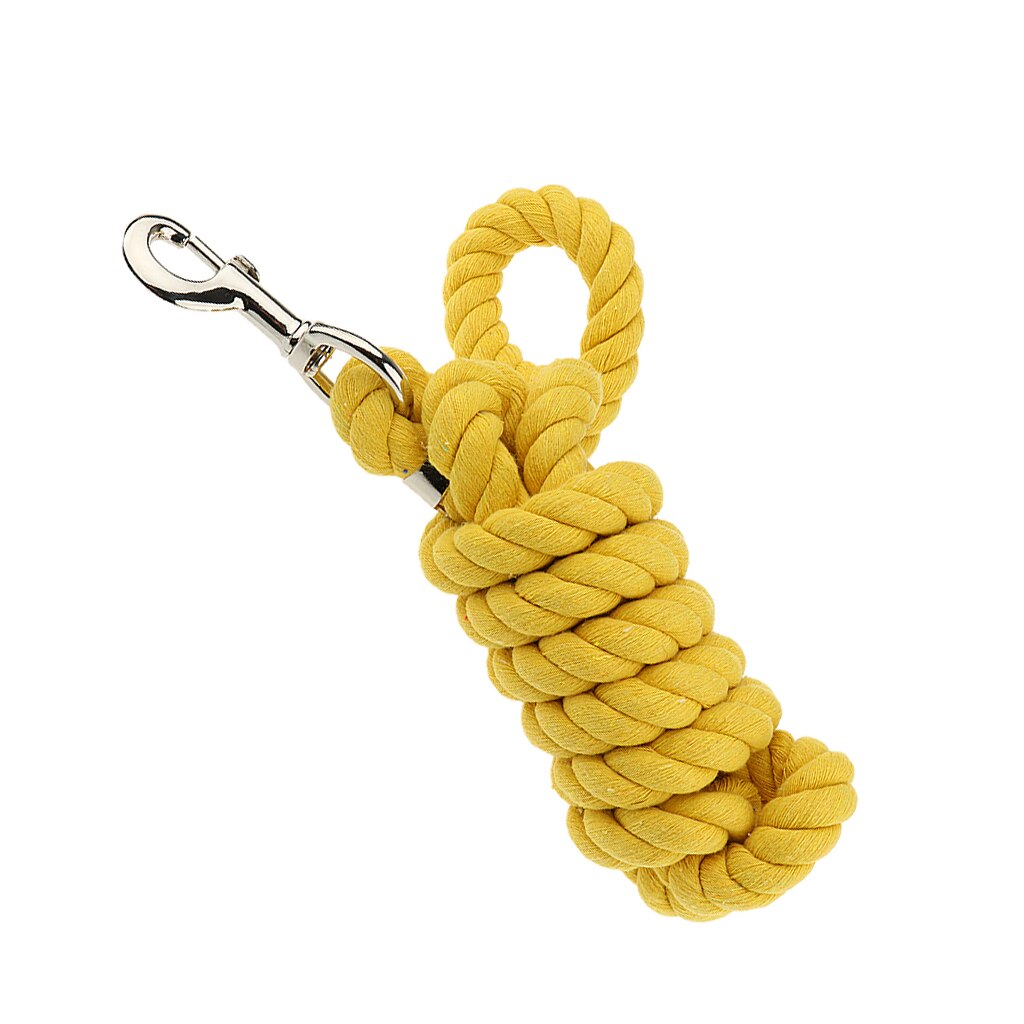 Equestrian Horse Ropes Halters Cotton Weave Rein Brass Snap Halters Extra Thick for Outdoor Riding Protection Accessory: Yellow 
