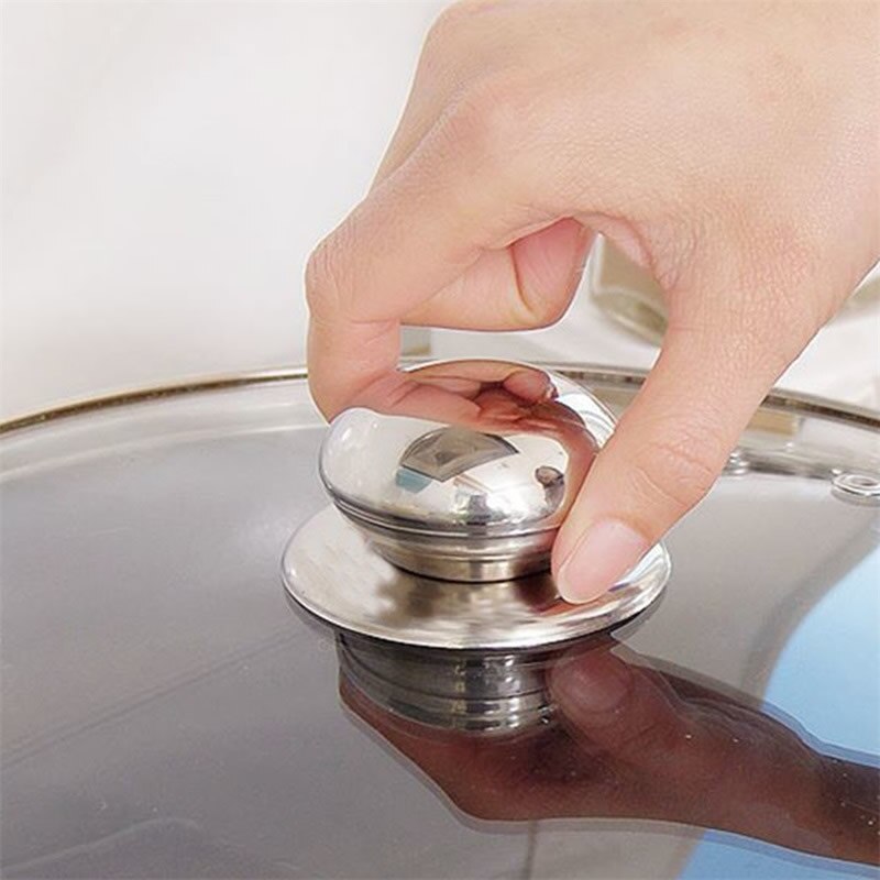 QueenTime Replacement Pot Lid Knob Stainless Steel Pans Cover Knobs Kitchen Universal Cookware Accessories Easy Installation