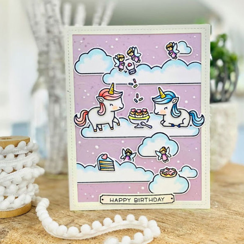 Matrices de découpe en métal ajourées pour animaux, château arc-en-ciel, fond de nuage, Nairobi, Orn, poulpe, GROStamps d'été pour bricolage, la journée du Léon