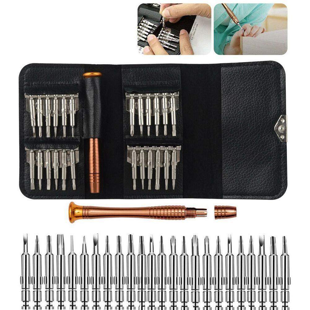 25 in 1 Screwdriver Magnetic Wallet Leather Case Screwdriver Kit Tools Repair Precision Glasses Phone Set For Cell Watch I0G1