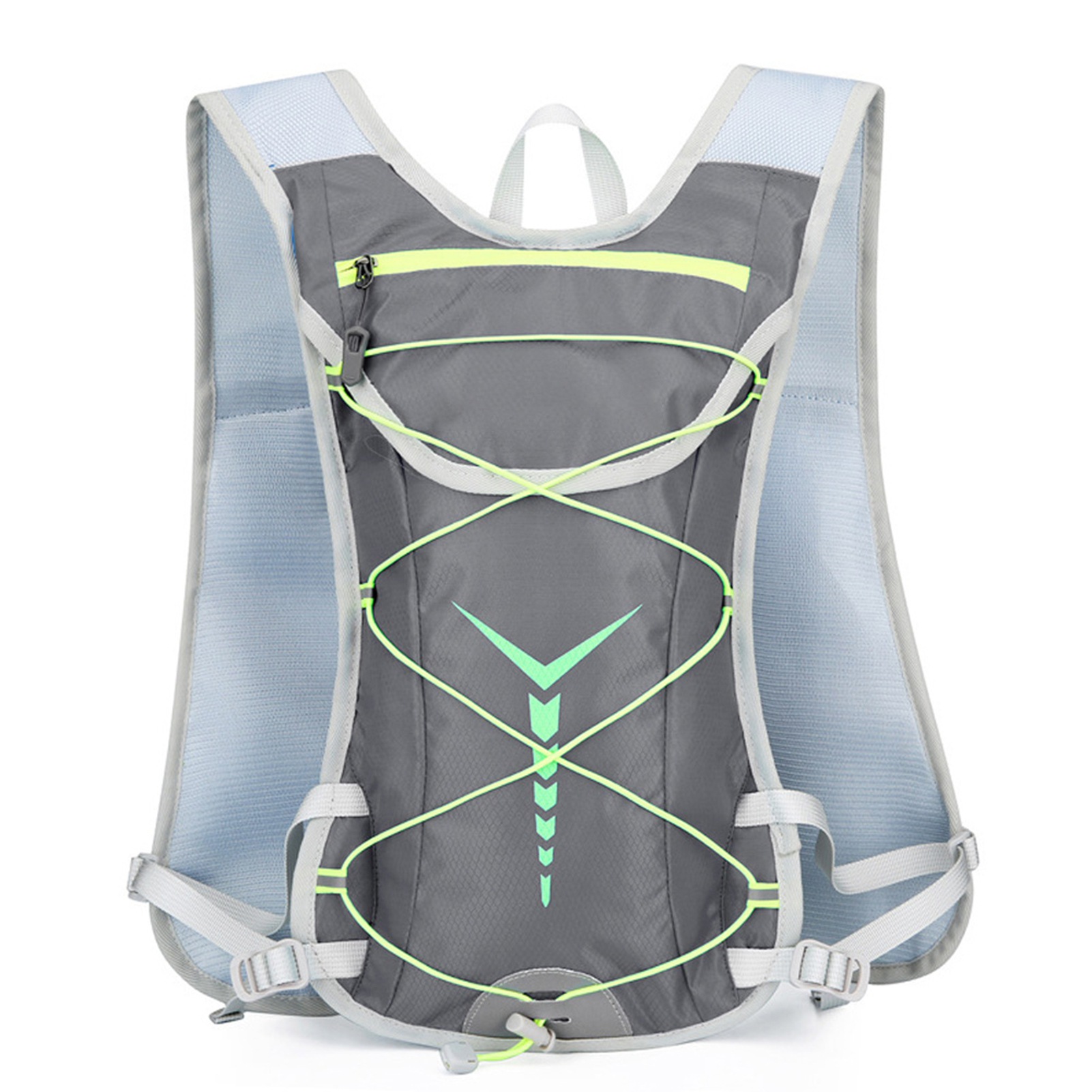 Wandeldagrugzak Waterzakrugzak Nylon drinkrugzak Waterrugzak met 2L drinkzak voor fietsen Hardlopen Fietsen: Light Grey