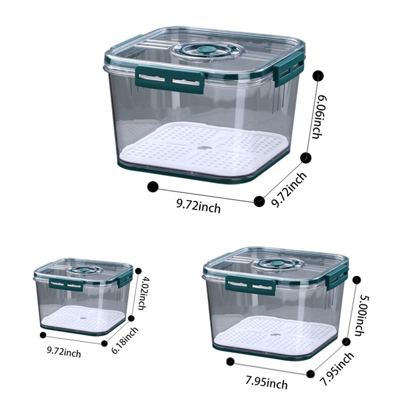 Kitchen Storage Food organizer Container PET Seal Stable Cans For Fridge High-capacity Fresh Eggs Vegetable Fruit Storage Box