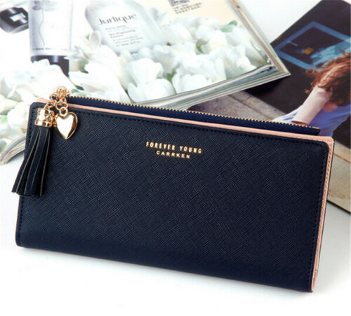 Women Lady Wallets Purse long mobile handbag Leather zip clutch wallet Handbag Long Card Holder Multi-layer