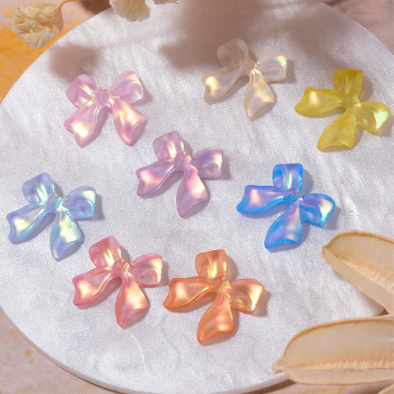 10 stk/pose blanding farger 3d nordlys sløyfer spiker rhinestones diy dekorasjon negle krystall smykker bånd sommerfugl manikyr tilbehør