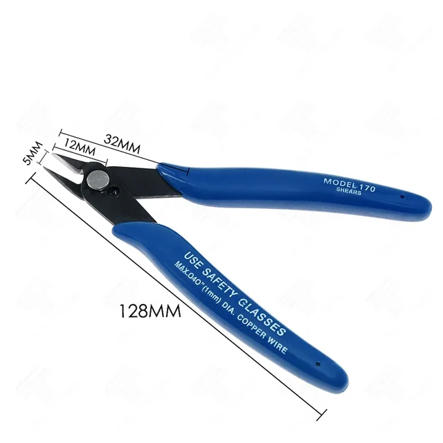 3D Printer PartsElectronic Wire Diagonal Pliers Trimming Knife Scraper Deburring Cutter Set Tweezers Pliers 3D Printer Tool Kit: GRAY