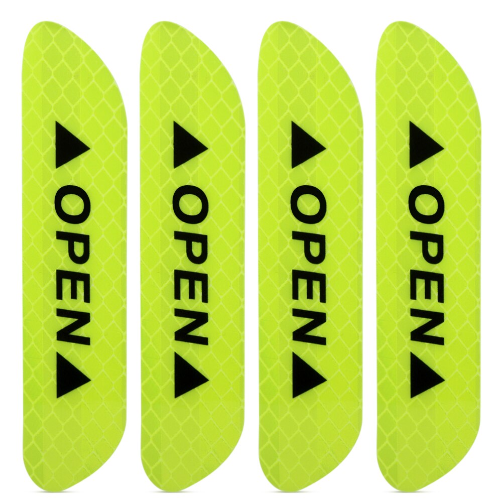 Car Door Safety Warning OPEN Reflective Sticker for Jeep Renegade BU Cherokee KL Patriot Compass Wrangler Sahara JL: Green